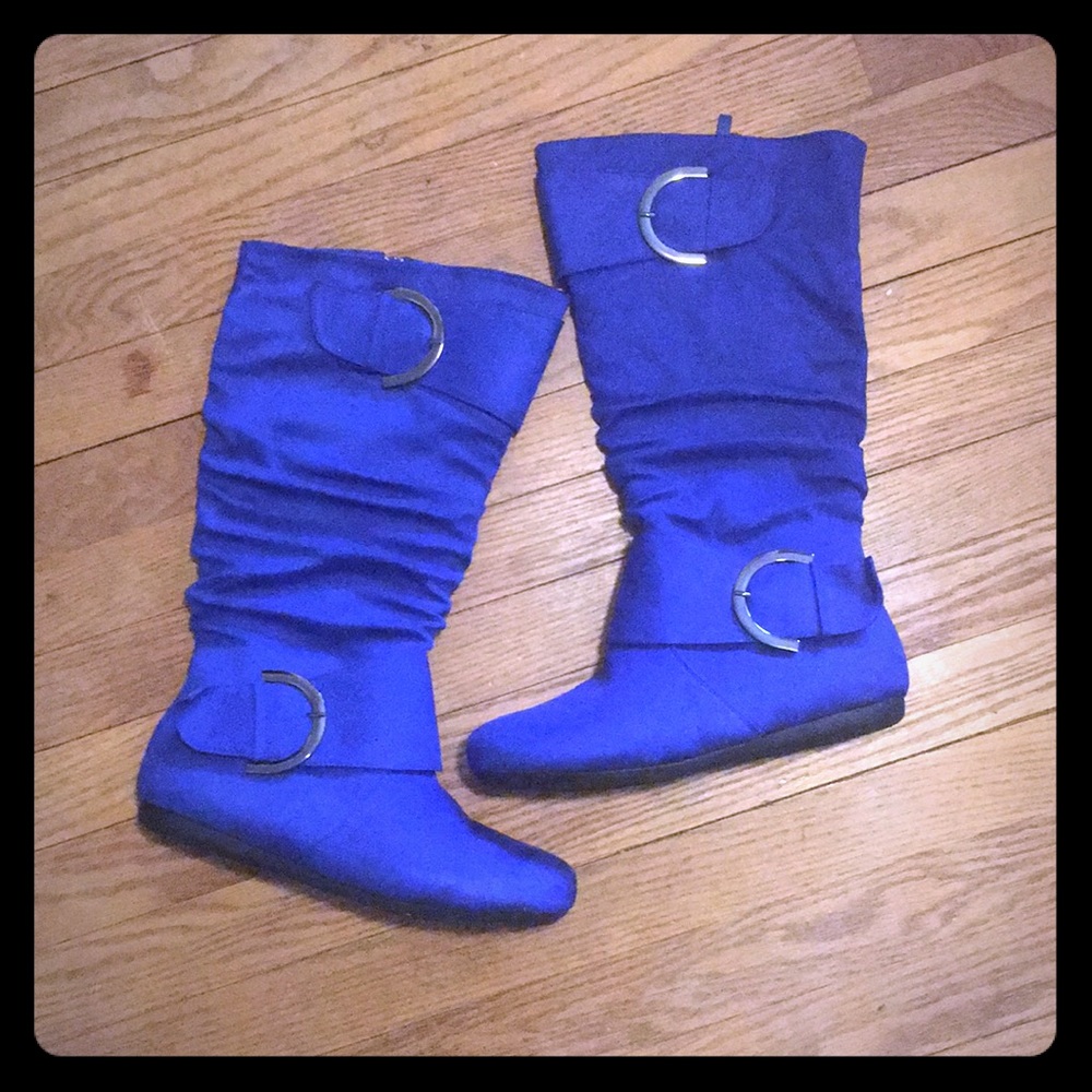 Blue Buckle Boots